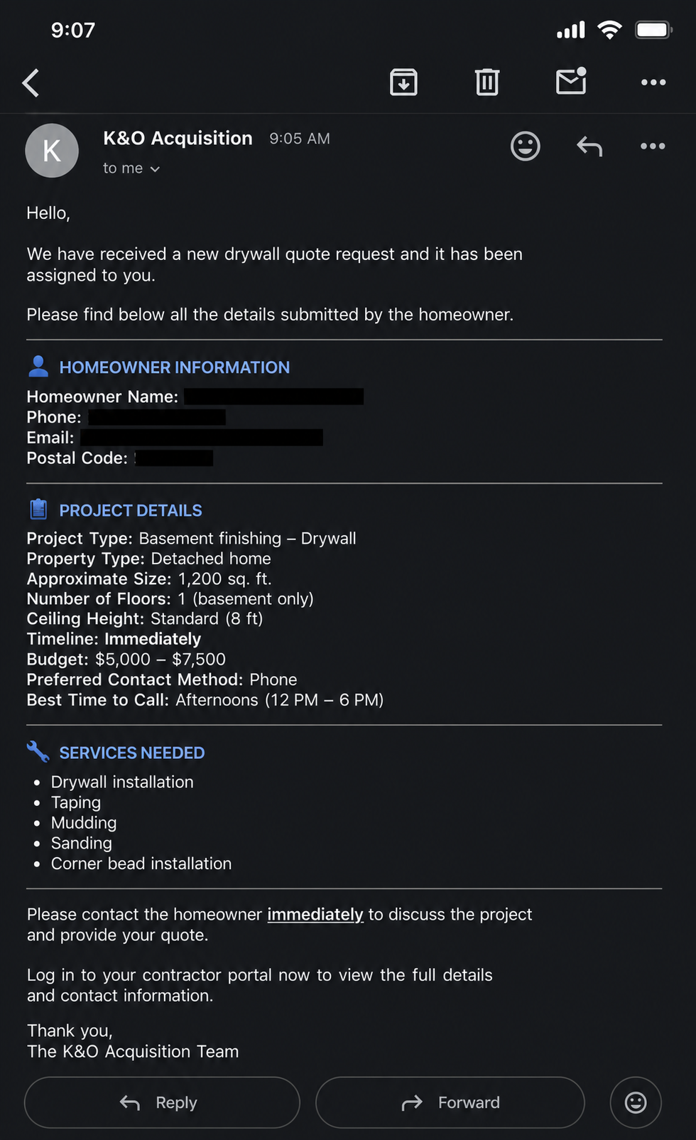 Email notification example 3