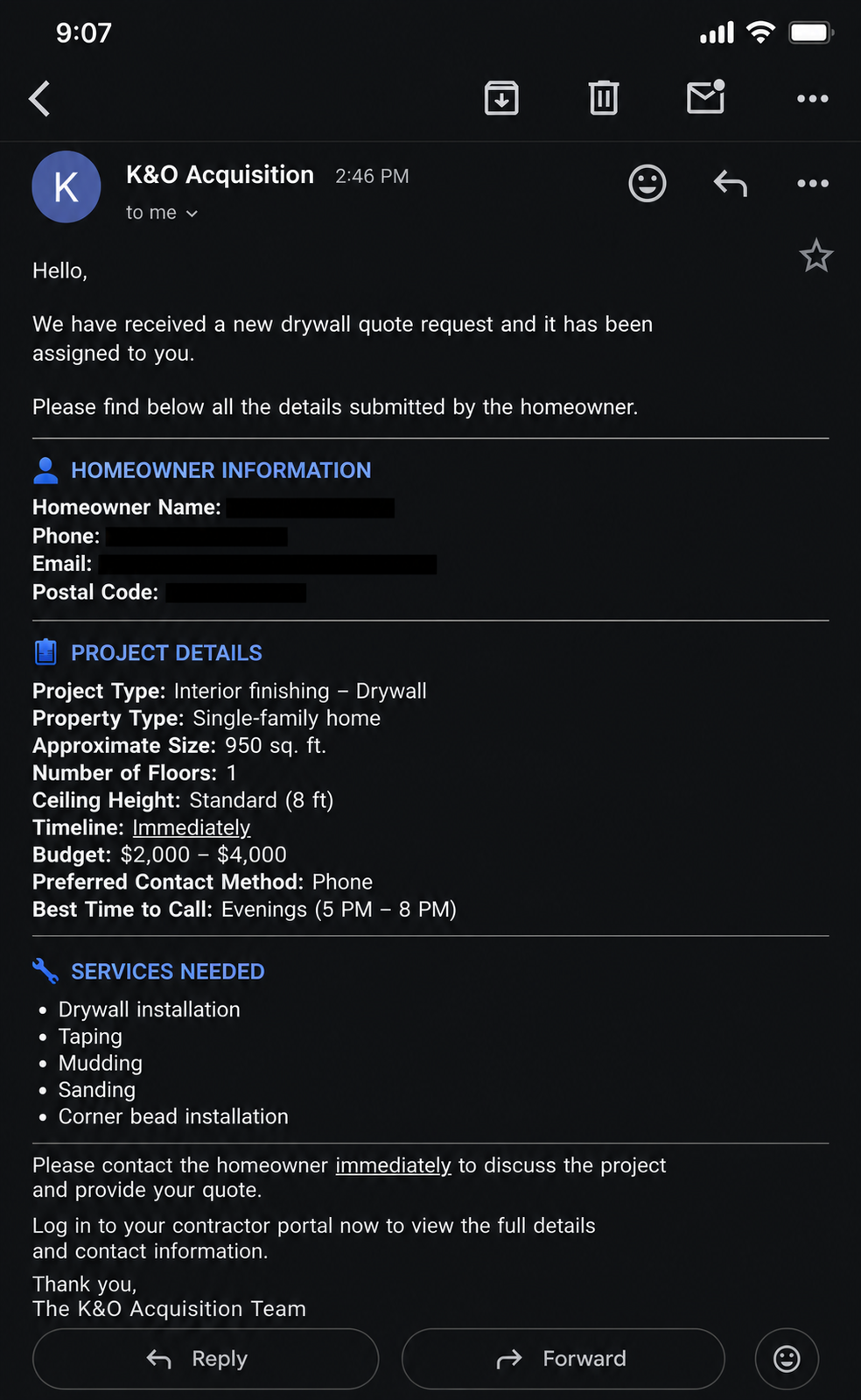 Email notification example 1